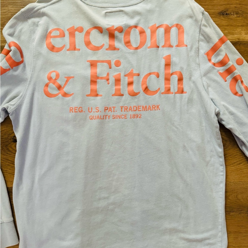 Abercrombie & Fitch Vintage Coral Logo Long Sleeve Tee